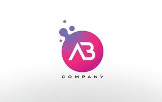 AB Letter Dots Logo Design with Creative Trendy Bubbles. vector