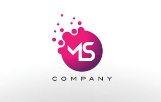MS Letter Dots Logo Design with Creative Trendy Bubbles. vector