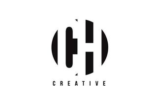 CH C H White Letter Logo Design with Circle Background. vector