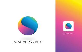 o letra del logotipo con colores hermosos vibrantes del arco iris. o letras coloridas de moda logotipo morado y magenta. vector