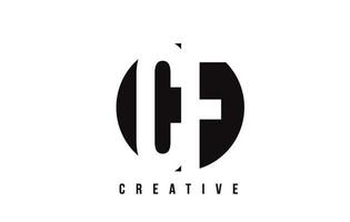 CF C F White Letter Logo Design with Circle Background. vector