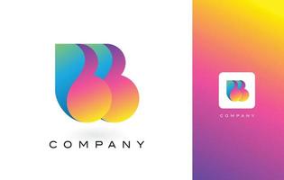 BB Logo Letter With Rainbow Vibrant Beautiful Colors. Colorful Trendy Purple and Magenta Letters Vector. vector