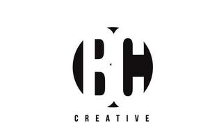 Diseño de logotipo bc bc letra blanca con fondo de círculo. vector