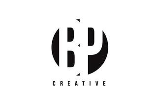 BP B P White Letter Logo Design with Circle Background. vector
