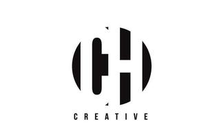 CH C H White Letter Logo Design with Circle Background. vector