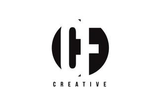 CF C F White Letter Logo Design with Circle Background. vector