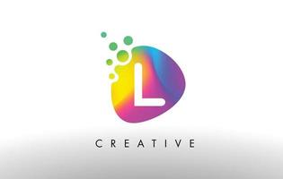 L Colorful Logo Design Shape. Purple Abstract Shape Letter Icon. vector