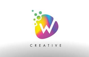 W Colorful Logo Design Shape. Purple Abstract Shape Letter Icon vector