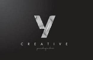 Y Letter Logo with Zebra Lines Texture Design Vector. vector