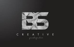 BS B S Letter Logo with Zebra Lines Texture Design Vector. vector