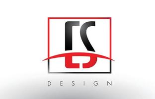 CS C S Logo Letters with Red and Black Colors and Swoosh. vector