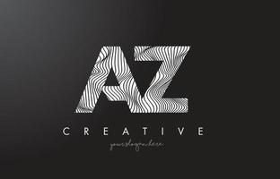 AZ A Z Letter Logo with Zebra Lines Texture Design Vector. vector