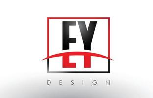 ey ey logo letras con colores rojo y negro y swoosh. vector