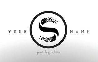 S Logo Letter with Digital Pixel Tech Design Vector. vector