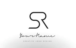Diseño de logotipo de letras sr delgado. concepto creativo simple letra negra. vector