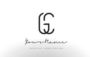 GC Letters Logo Design Slim. Creative Simple Black Letter Concept. vector
