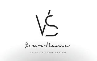 VS Letters Logo Design Slim. Creative Simple Black Letter Concept. vector