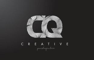 CQ C Q Letter Logo with Zebra Lines Texture Design Vector. vector