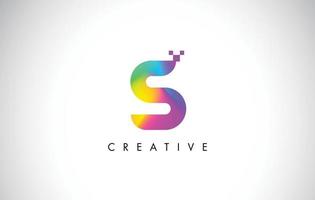 S Colorful Logo Letter Design Vector. Creative Rainbow Gradient Letter Icon vector