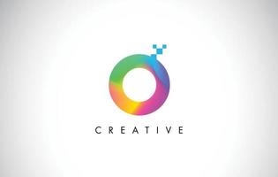 o vector de diseño de letra de logotipo colorido. icono de letra degradado arco iris creativo