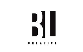 BL B L White Letter Logo Design with Black Square. vector