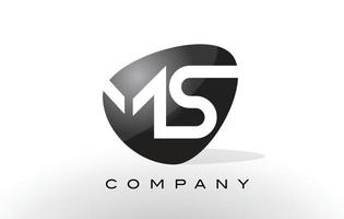ms logo. vector de diseño de letra.
