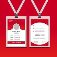 Red corporate id card design template vector