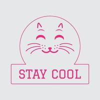 Stay Cool Cat T Shirt Design vector