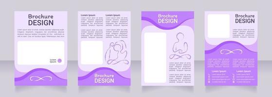 Meditation class purple blank brochure design vector