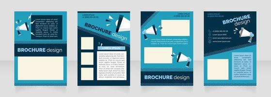 Social media marketing blue blank brochure layout design vector
