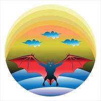 Imágenes de vector de ilustración de murciélago volador plano