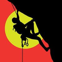 rock climbing vector silhouette flat illustration