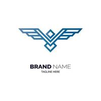 bird line logo design template for brand or company and other vector