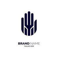 flat of the hand logo design template for brand or company and other vector