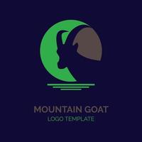 mountain goat logo design template silhouette for brand or company and other vector