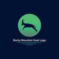 mountain goat logo design template silhouette for brand or company and other vector