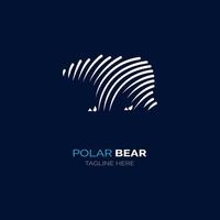 Diseño de plantilla de logotipo de línea de oso polar para marca o empresa y otros vector