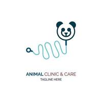 Diseño de plantilla de logotipo de clínica animal para marca o empresa y otros vector