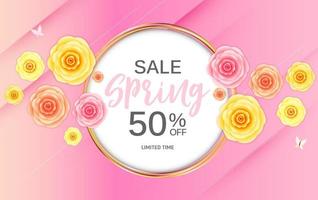 Abstract Spring Sale Background Template. Vector Illustration