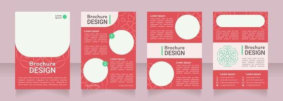 Red ornamental blank brochure design vector