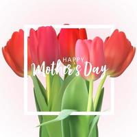 Happy Mother's day greeting card with Paper Origami Hearts background. Vector Illustration