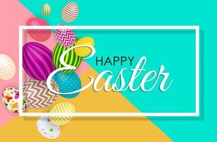 Abstract Happy Easter Template Holiday Background Vector Illustration