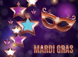 Mardi Gras Party Mask Holiday Poster Background. Vector Illustration