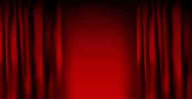 cortina de terciopelo rojo colorido realista doblada. Opción cortina a domicilio en el cine. ilustración vectorial. vector