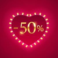 Valentines Day Holiday Discount banner Sale poster. Vector Illustration