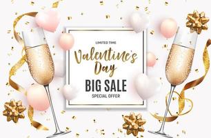 Valentine's Day Love and Feelings Sale Background Design. Vector illustration