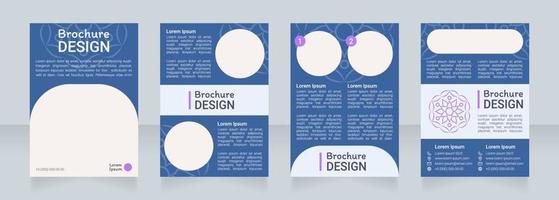 Blue meditation ornamental blank brochure design vector