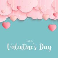 Diseño de fondo de saludo de San Valentín. plantilla para publicidad, web, redes sociales y anuncios de moda. cartel horizontal, folleto, tarjeta de felicitación, encabezado para la ilustración de vector de sitio web