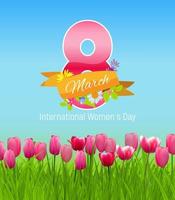 Women's Day Greeting Card 8 March Vector Illustration