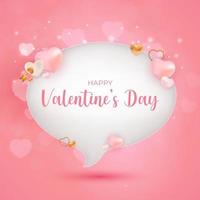 Valentine's Day Greeting Background Design. Template for advertising, web, social media and fashion ads. Horizontal poster, flyer, greeting card, header for website Vector Illustration